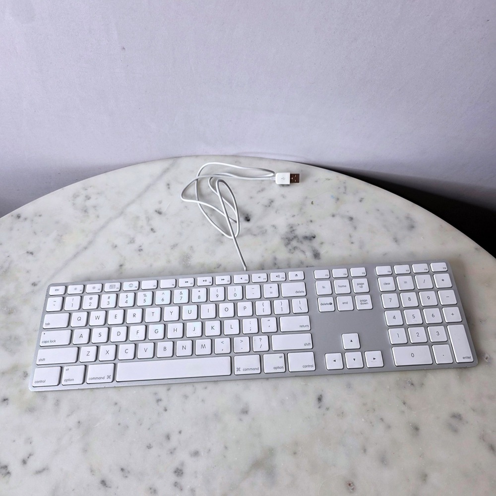 Apple Wired Keyboard Numeric Keypad Silver Aluminum A1243 MB110LL/B dual USB